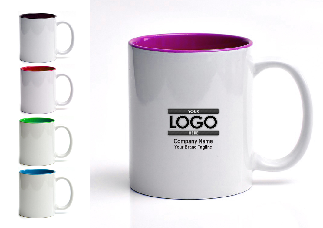 Color Lined White Mug