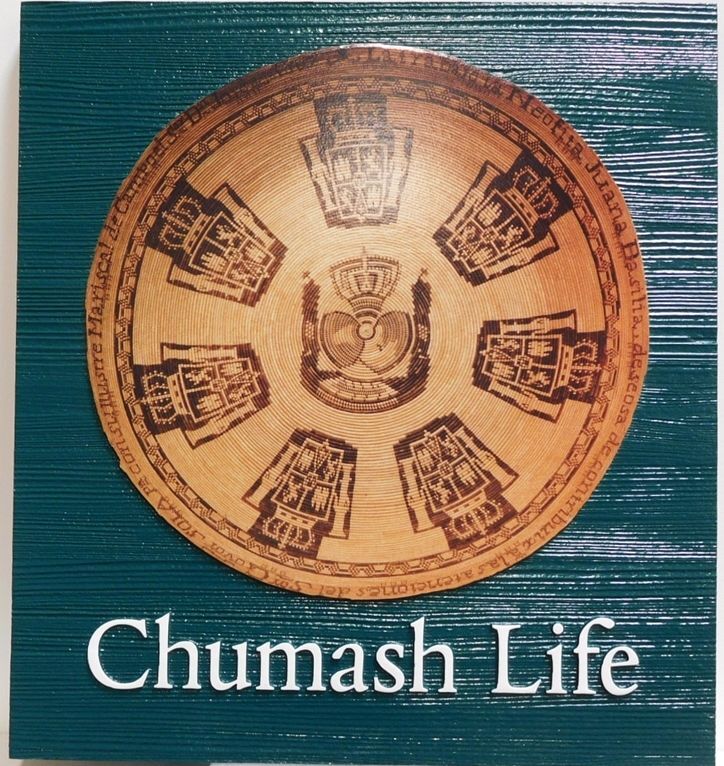ZP-1045 - Carved 2.5-D Multi-Level HDU Plaque of the Great Seal of the Chumash Tribe