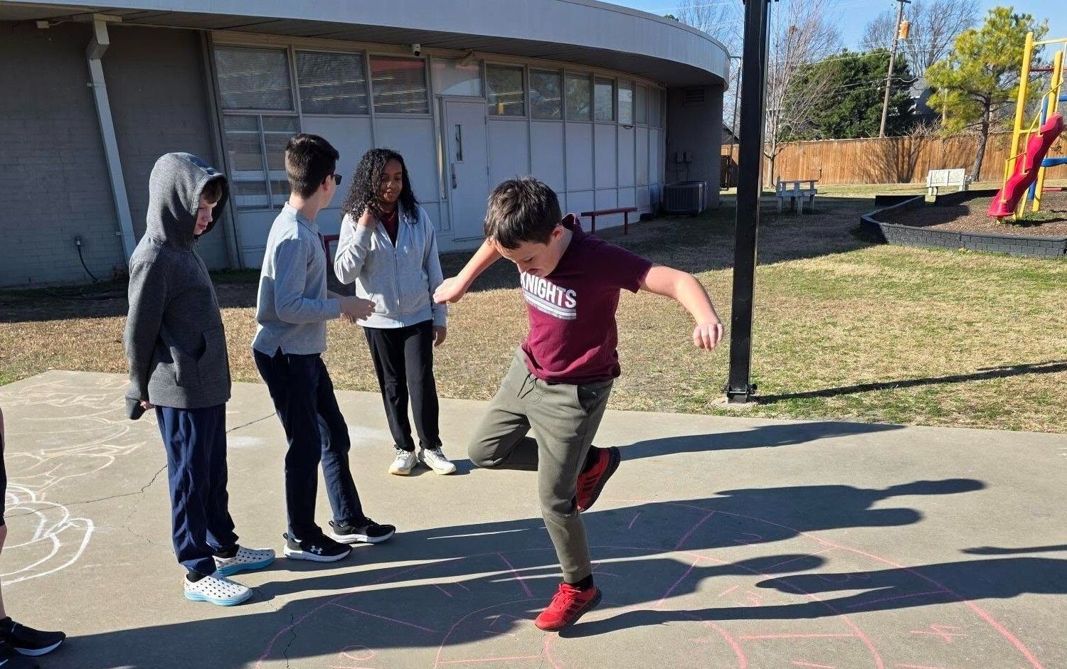Students playing outside