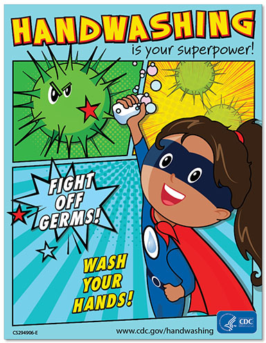 05 - Handwashing Poster Super Girl