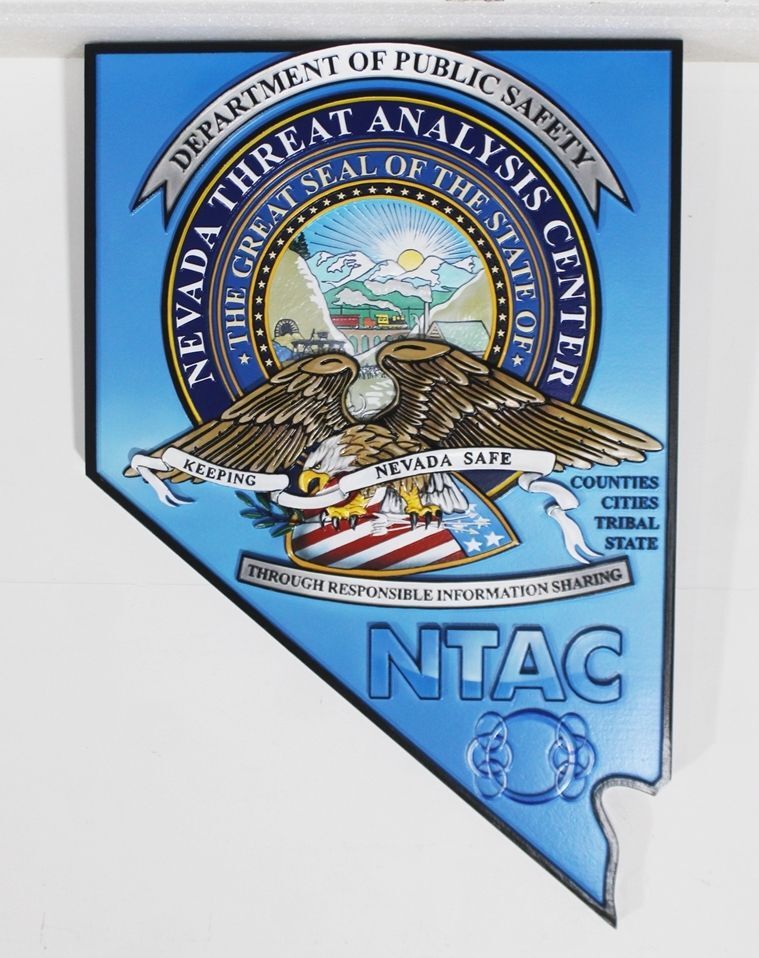 M2763 - Carved and Artist-Painted Wall Plaque for the Department of Public Safety of the State of Nevada 