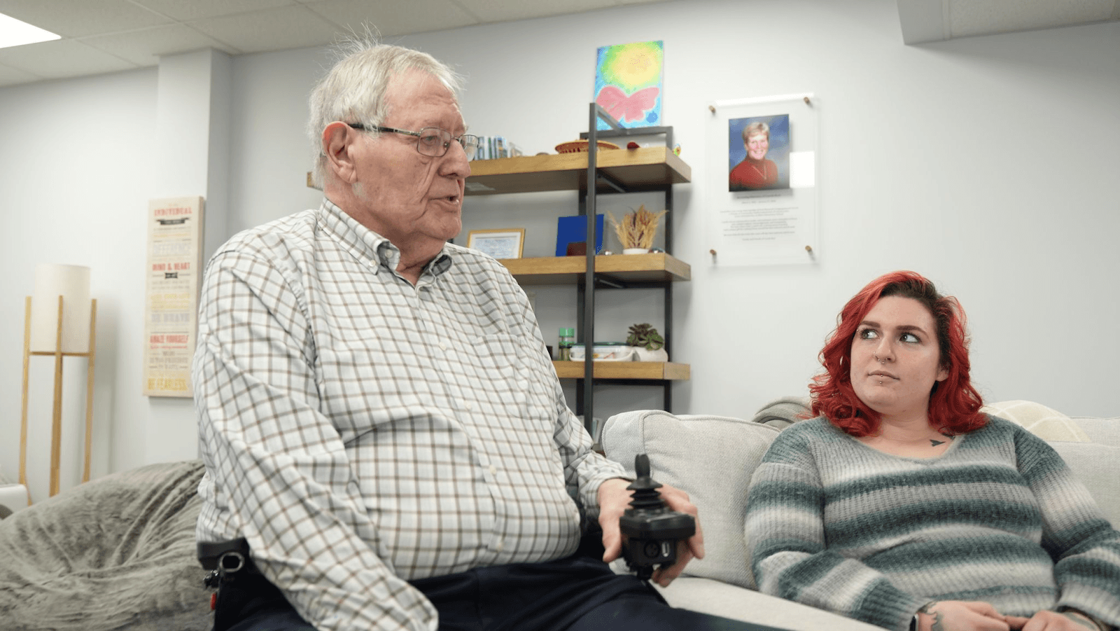 Haylee Aldridge, Peer Support Specialist at Community Action’s Parent Place, with Don Burt, husband of Carole Burt