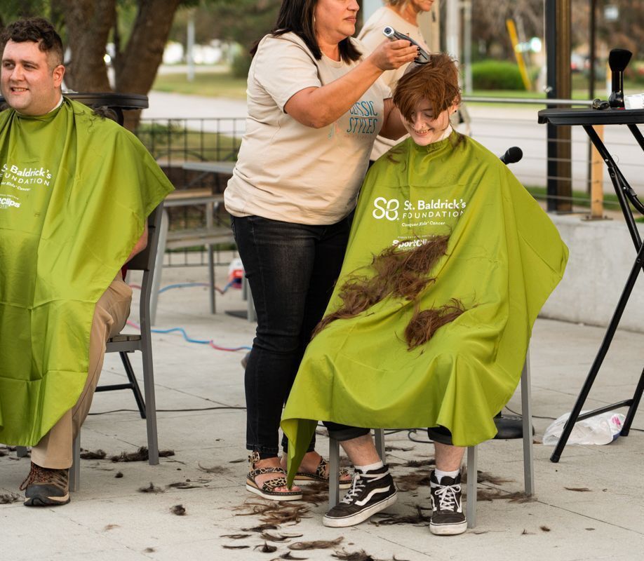 Head shavings at St. Baldrick's fundraising event