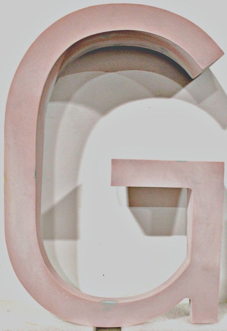 MA3625 - Letter "G" Carved in 2.5 D Relief from Cedar Wood