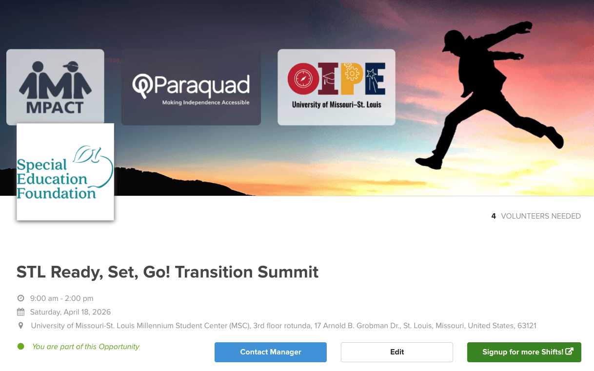STL Ready, Set, Go! Transition Summit - Saturday, April 18, 2026