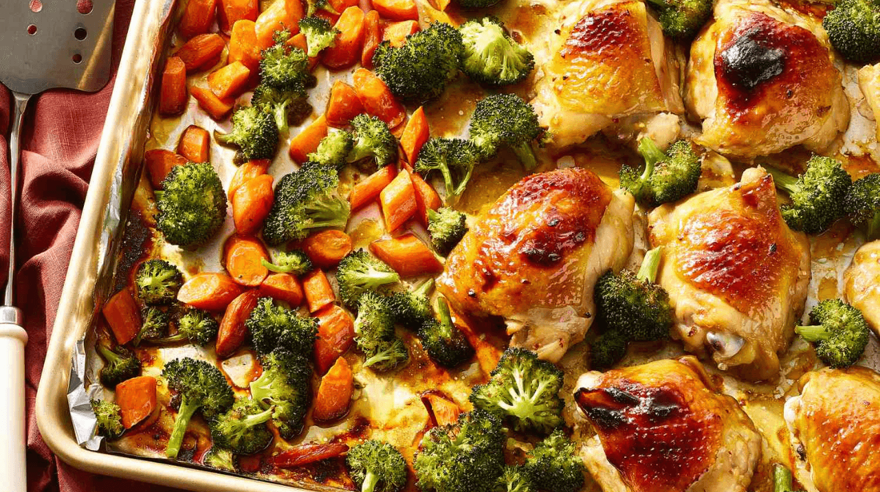 Sheet Pan Italian Baked Chicken Thighs & Veggies