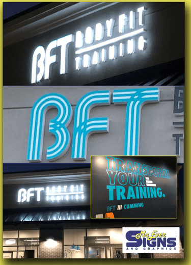 Lit Exterior Signage & Interior Wall Graphics