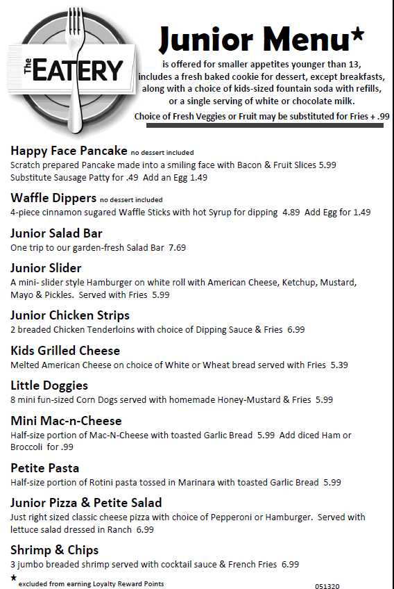 Junior Menu