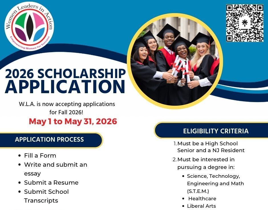 WLA NJ 2026 scholarship application flyer