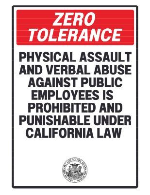 Zero Tolerance Sign