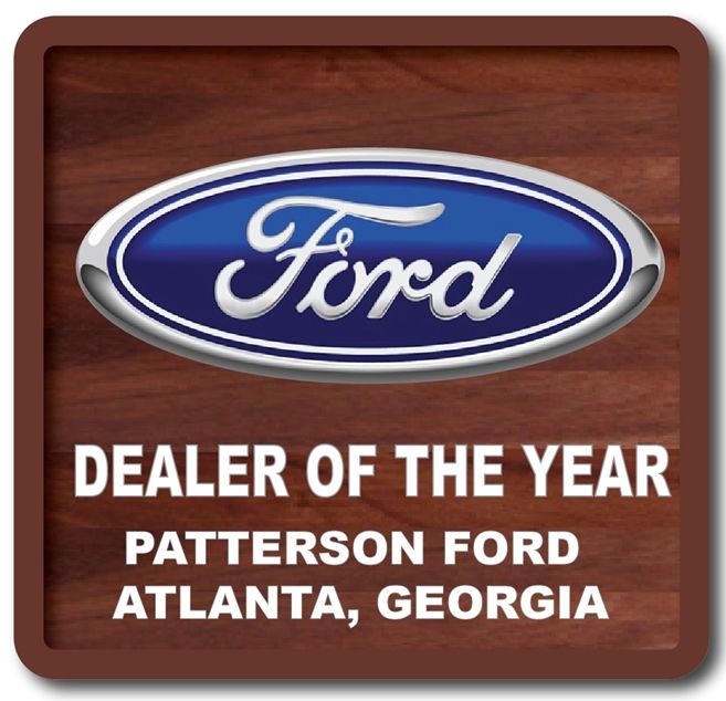 VP-1060 - Carved Wall Plaque of the Logo of Ford, Aluminum Plated on Mahogany Wood