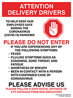 24” x 18” Attention Delivery Drivers Metal Sign