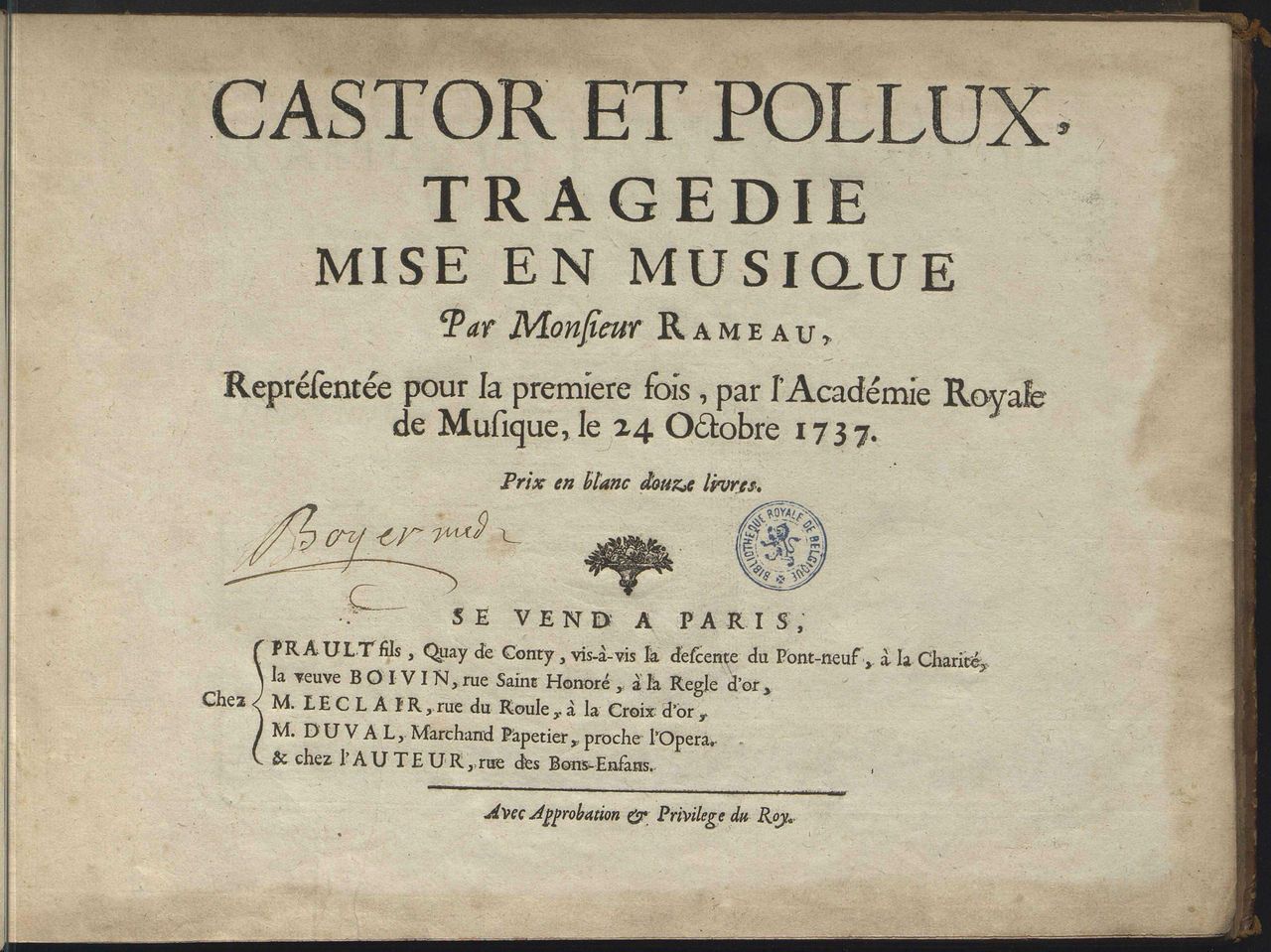 Castor and Pollux, a masterful example of orchestration and harmony