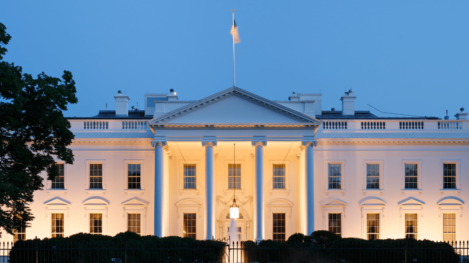 The White House at night