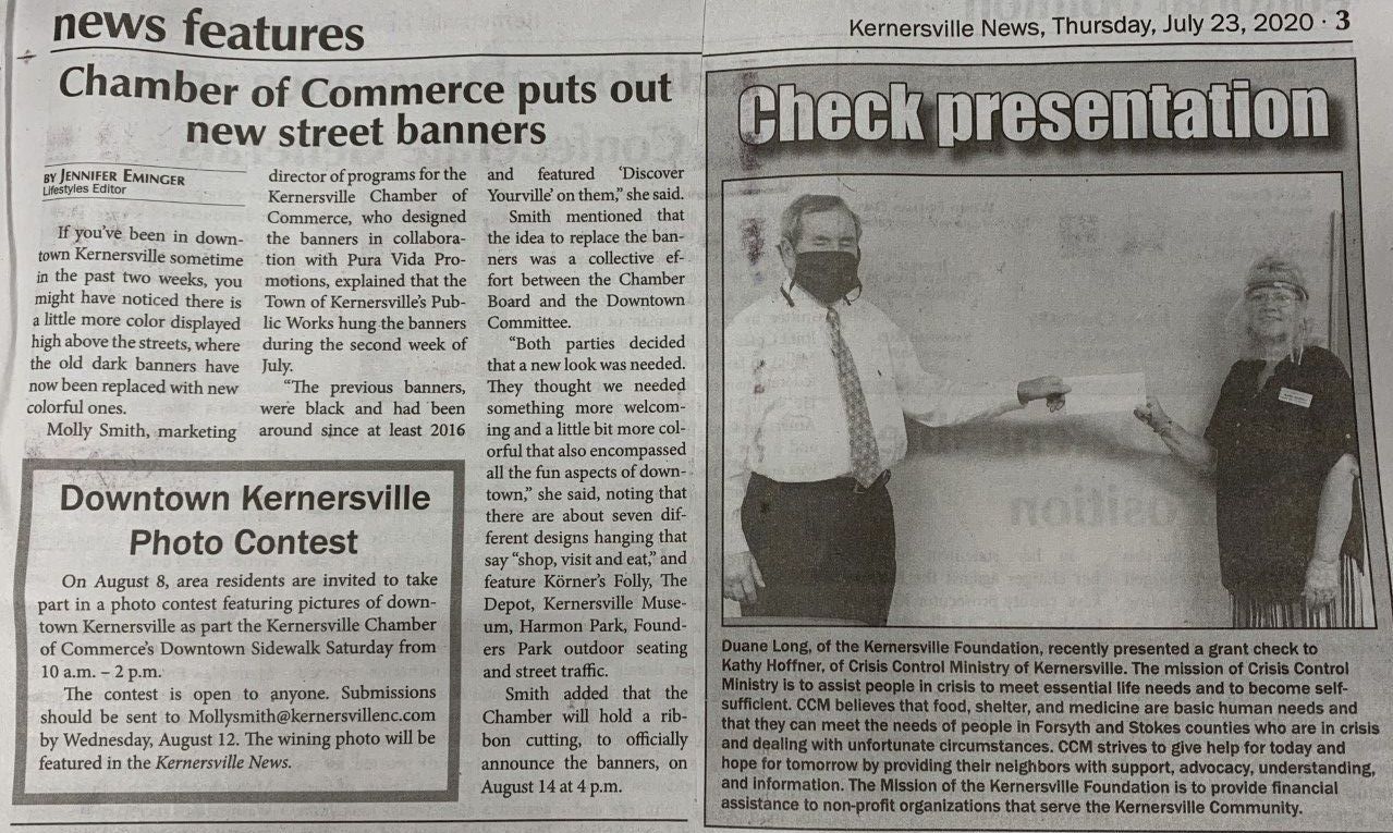 Kernersville News: Check Presentation