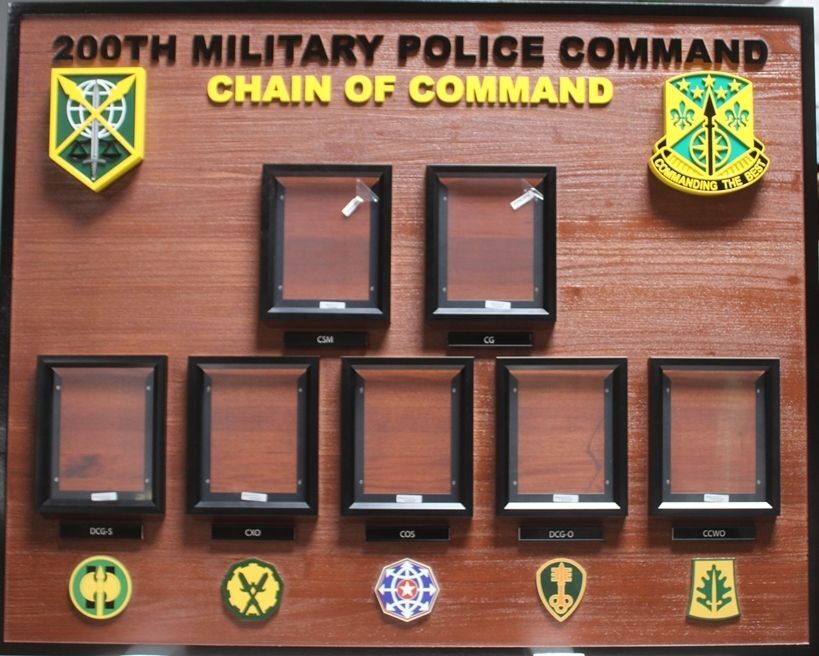 SA1549 - Redwood  Chain-of-Command Photo Board for the 200th Military Police Command of the US Army