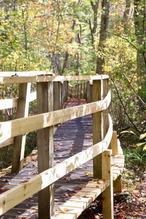 The footbridge at Parker Woodland Wildlife Refuge