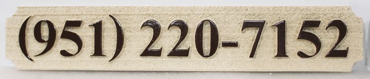 SA28896 - Carved and Sandblasted Sign with a Phone Number