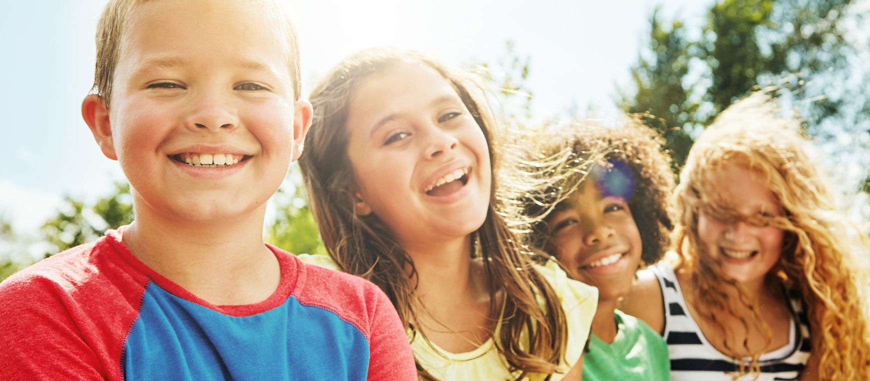 Smiling kids in a group