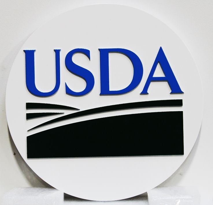 AP-6149 - Carved Plaque of the Logo of the US Department of Agriculture