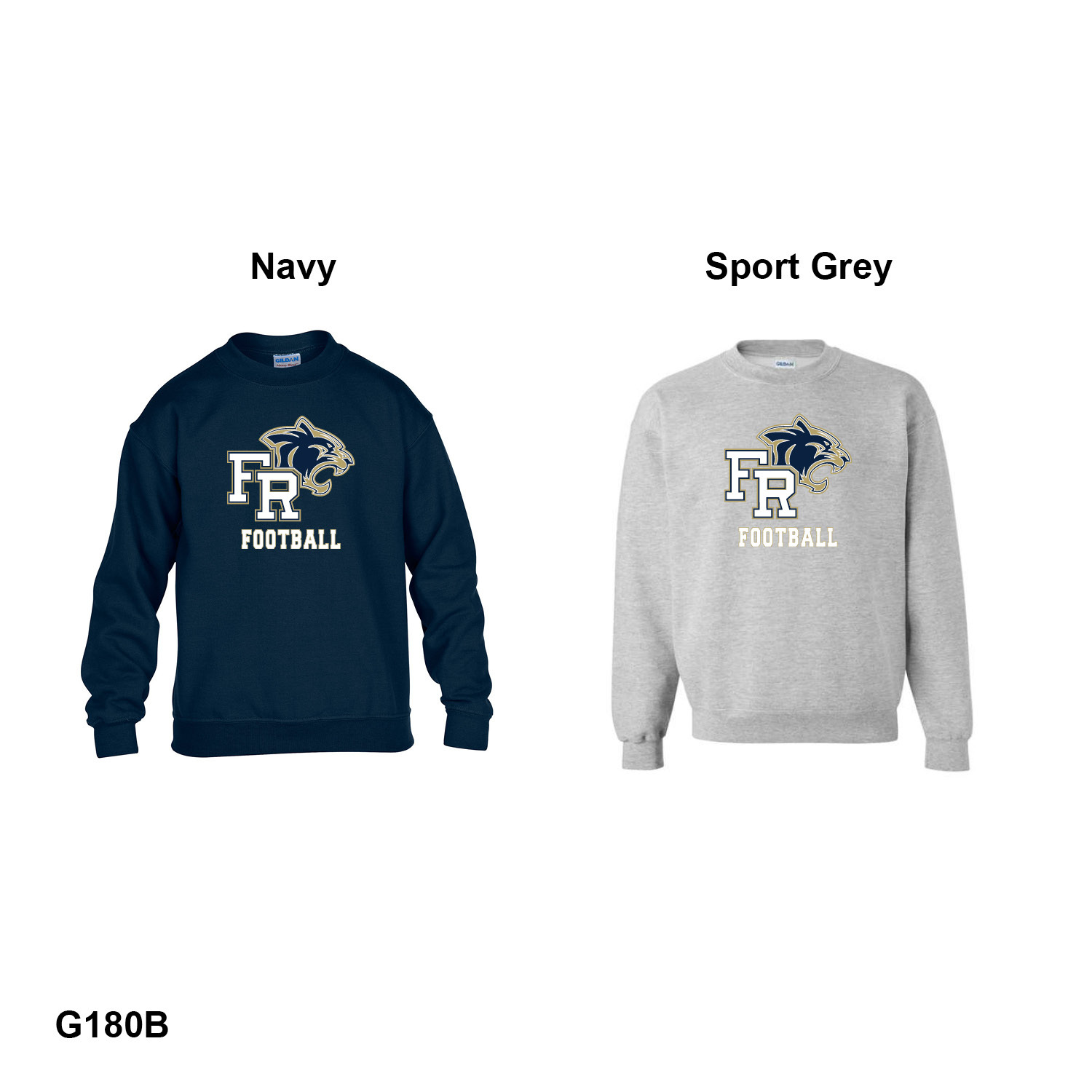 FOOTBALL LOGO - Gildan Youth Heavy Blend™ Fleece Crew