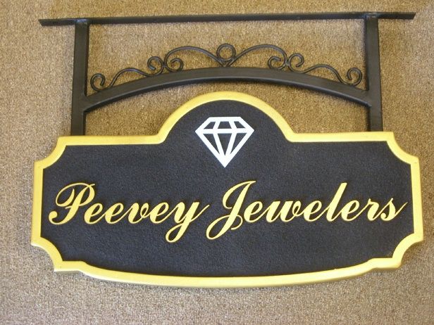 M1248 -  Jewelry Store Carved  Blade Sign (Gallery 28A)
