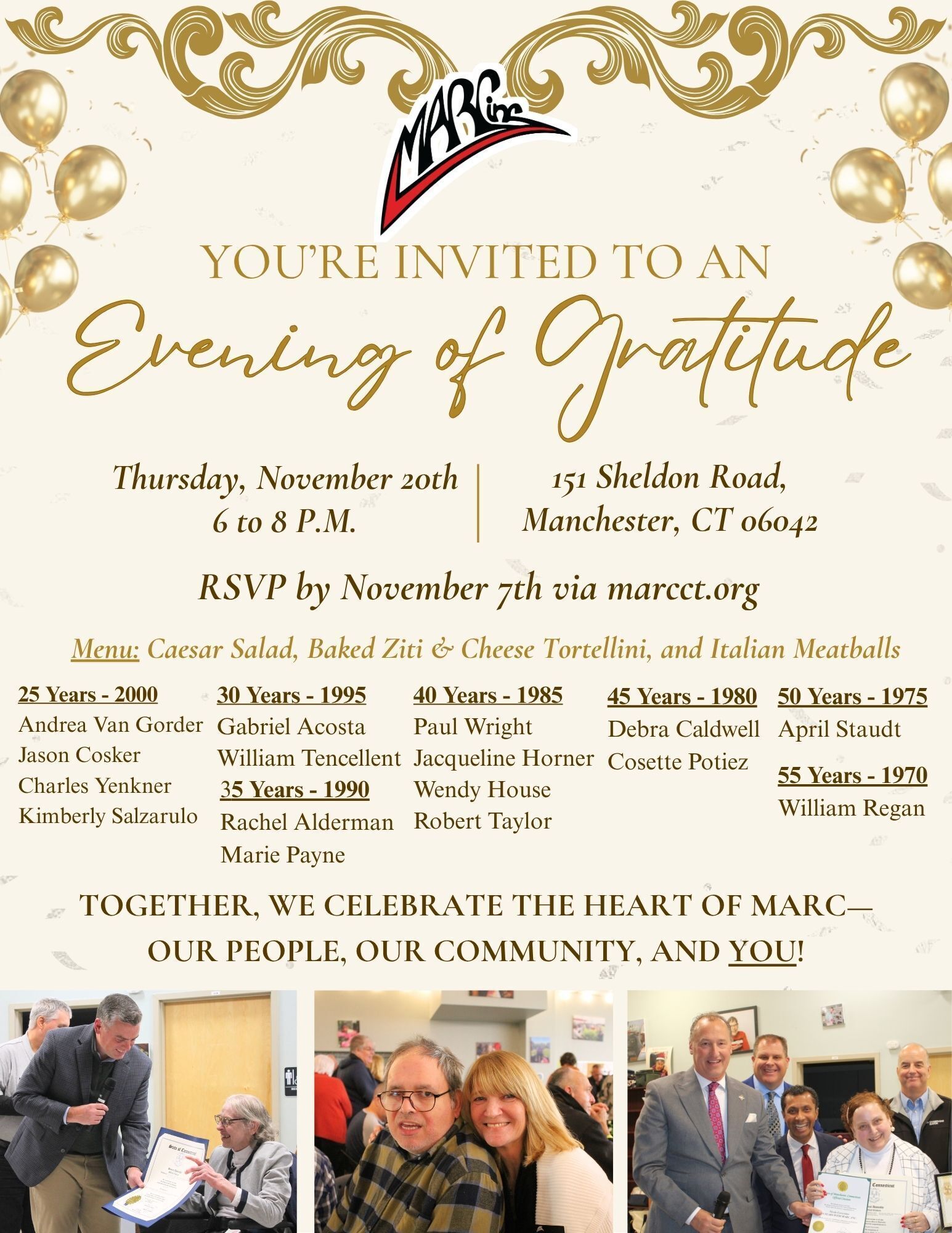 Honor MARC individuals for 25+ years of service. Celebrate the businesses, organizations, and volunteers who champion MARC’s mission.