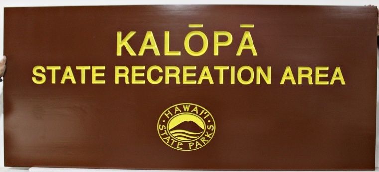 G16202A - Painted Cedar Wood Monument Sign for Hawaii State Parks