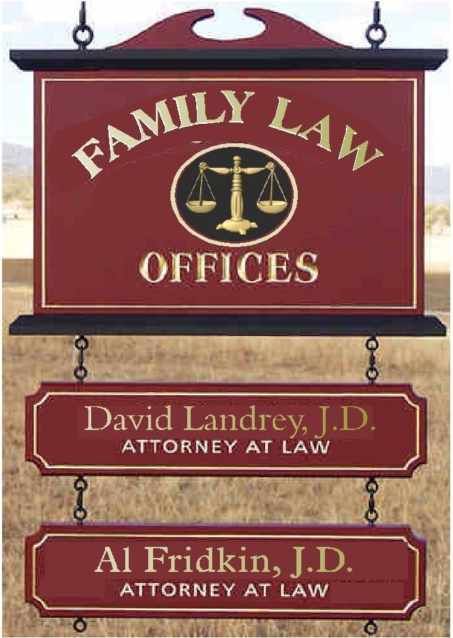 A20231 - Carved  Hanging  Signs for Family Law Offices 