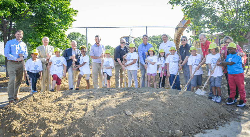 Groundbreaking Board and Kids