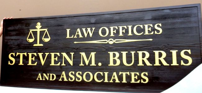 A10139 - Carved and Sandblasted Cedar Wood Law Office Sign 