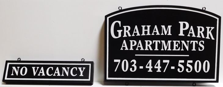 K20413 - Carved HDU Entrance Sign  the "Graham Park " Apartments 