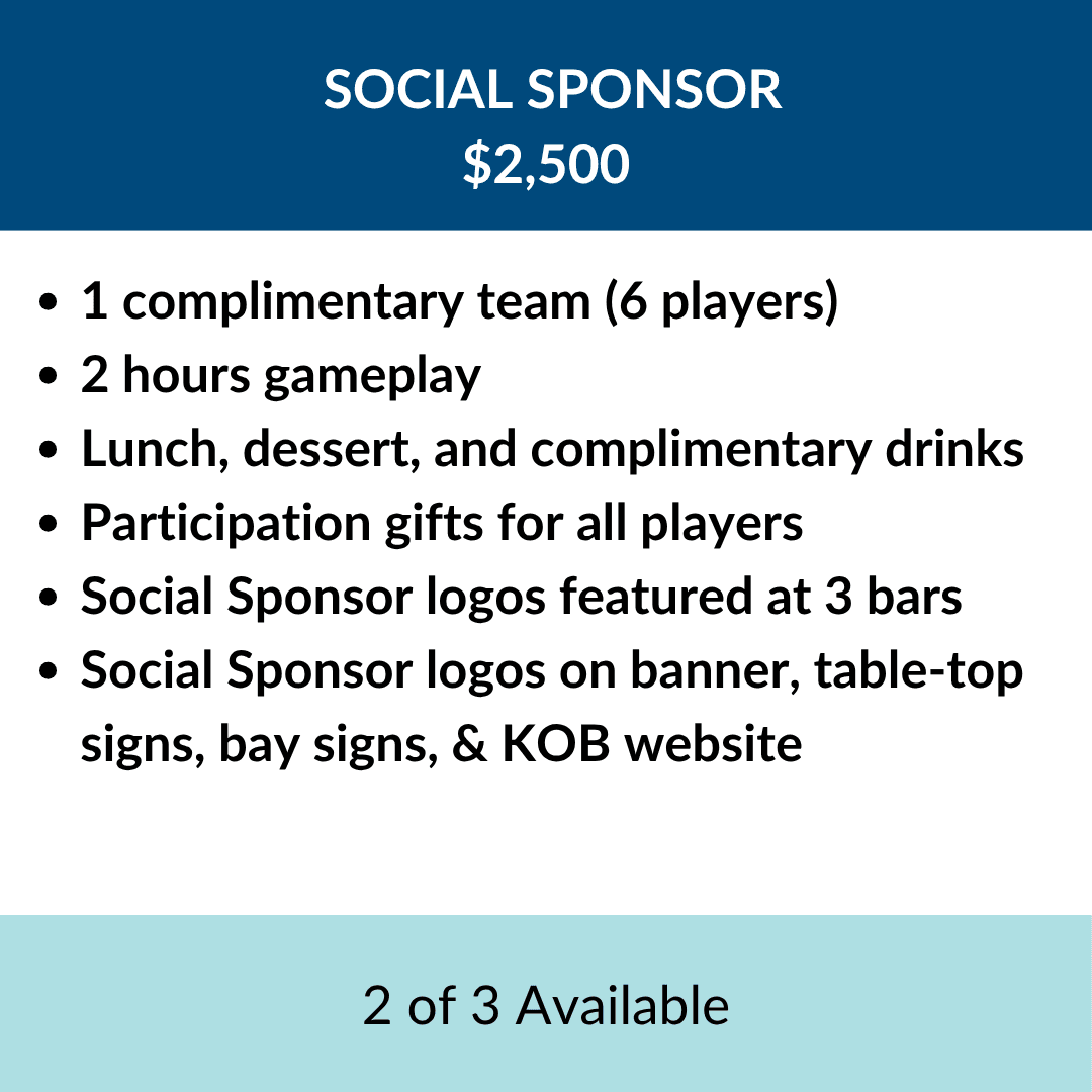 $2,500 Social Sponsor (2 of 3 Available)