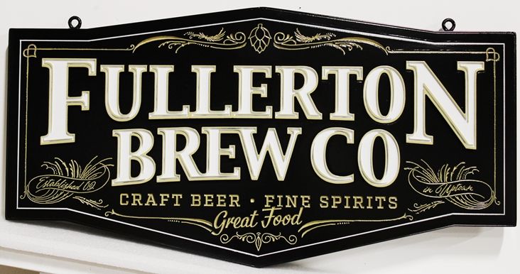 M1810 - Traditional Entrance Hanging sign for "Fullerton Brew Company" (Gallery 27) 