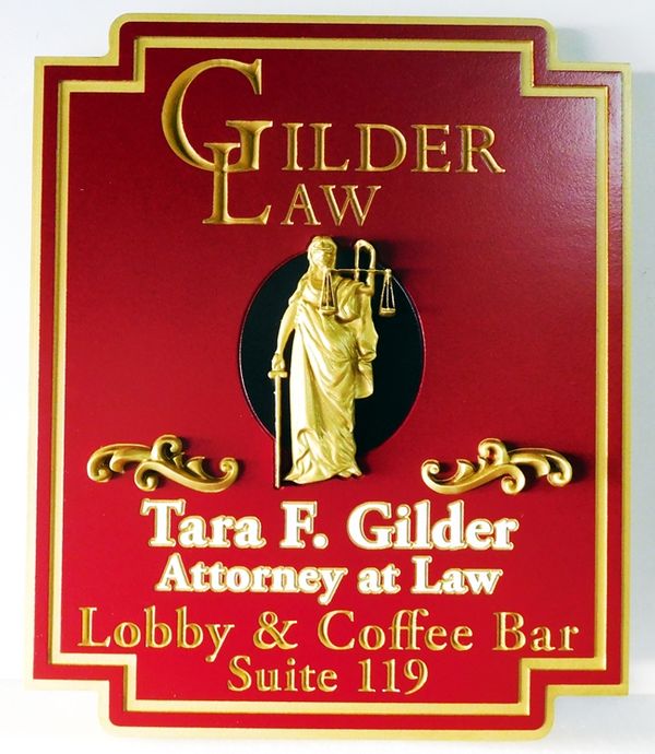 Attorney, Law Office and Courtroom Carved Wood Signs
