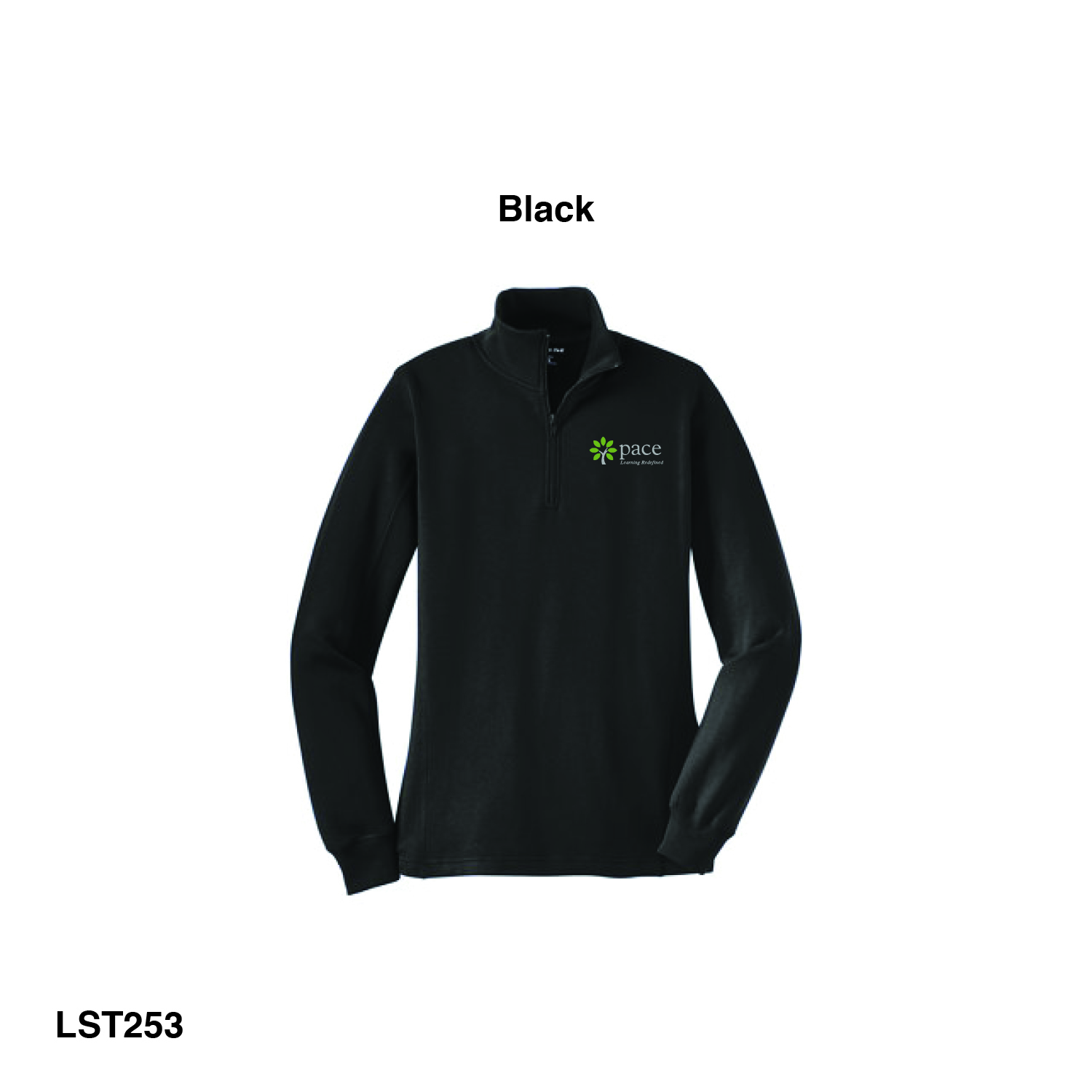 Sport-Tek® Ladies 1/4-Zip Sweatshirt (Black)