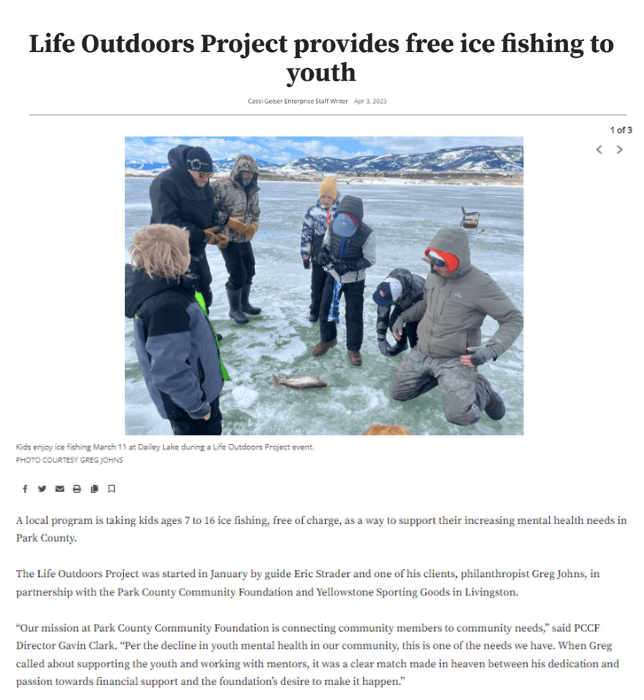Life Outdoors Project provides free ice fishing to youth