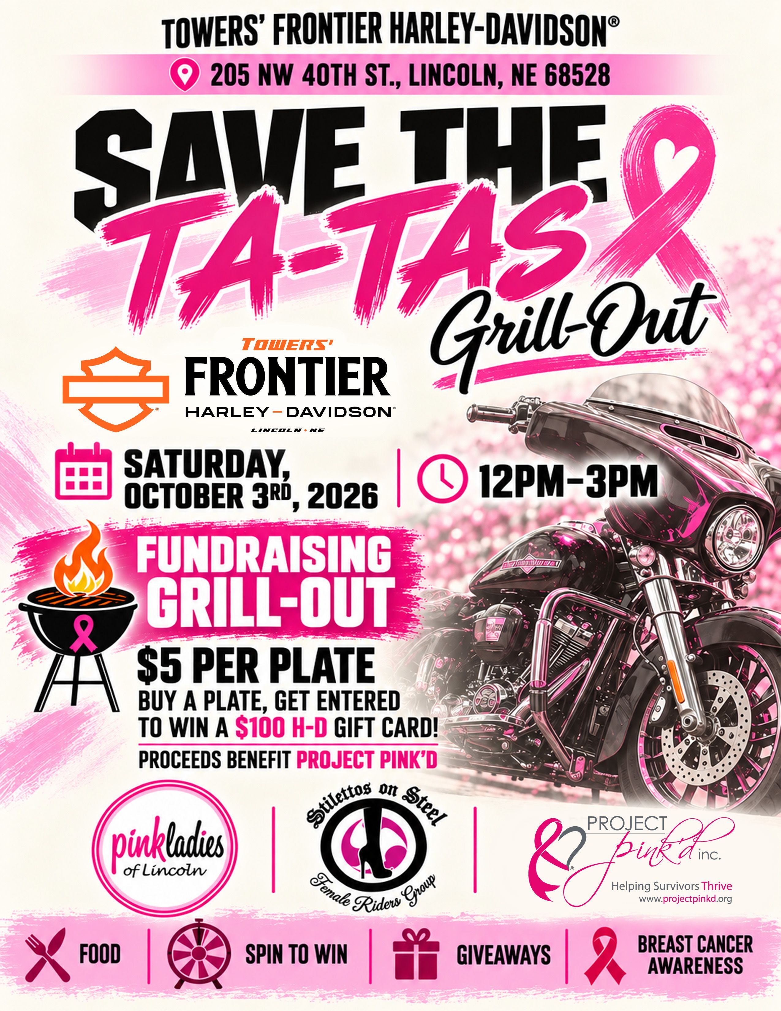 Towers' Frontier Harley-Davidson Save the Ta-Tas Grill Out