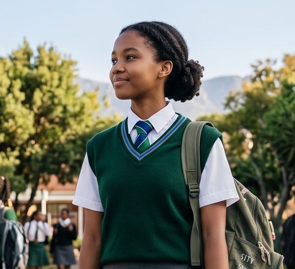 An image of a girl with a school uniform on