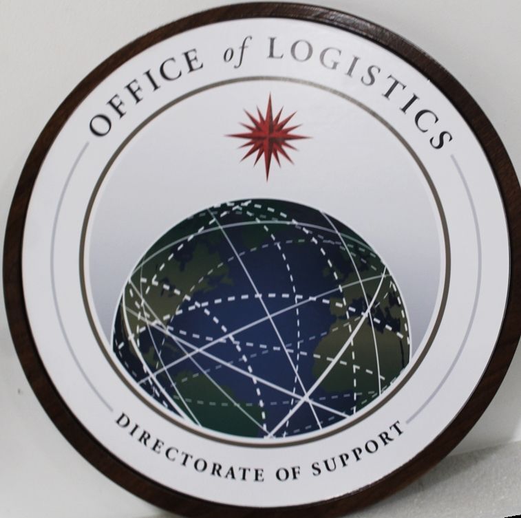 AP-3201 - Carved 2.5-D Plaque of the Seal of the Office of Logistics, Directorate of Support
