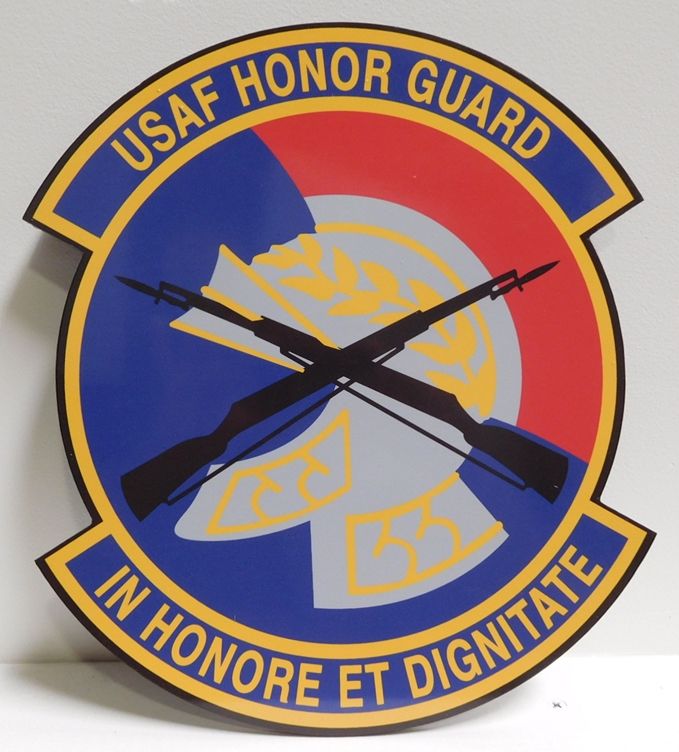 LP-1812 - Carved Plaque of the Crest of the USAF Honor Guard, Artist-Painted