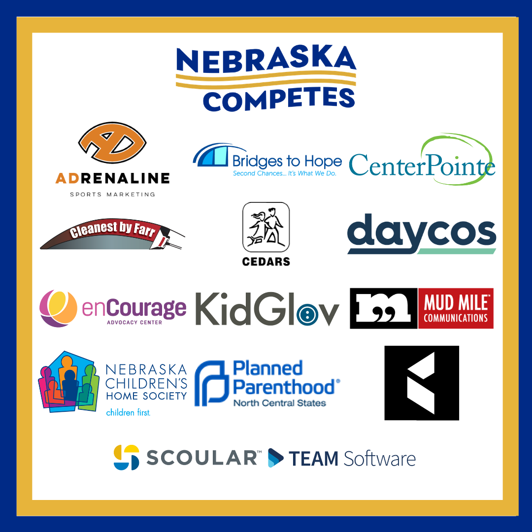 Collage of 14 logos from the newest Nebraska Competes members.