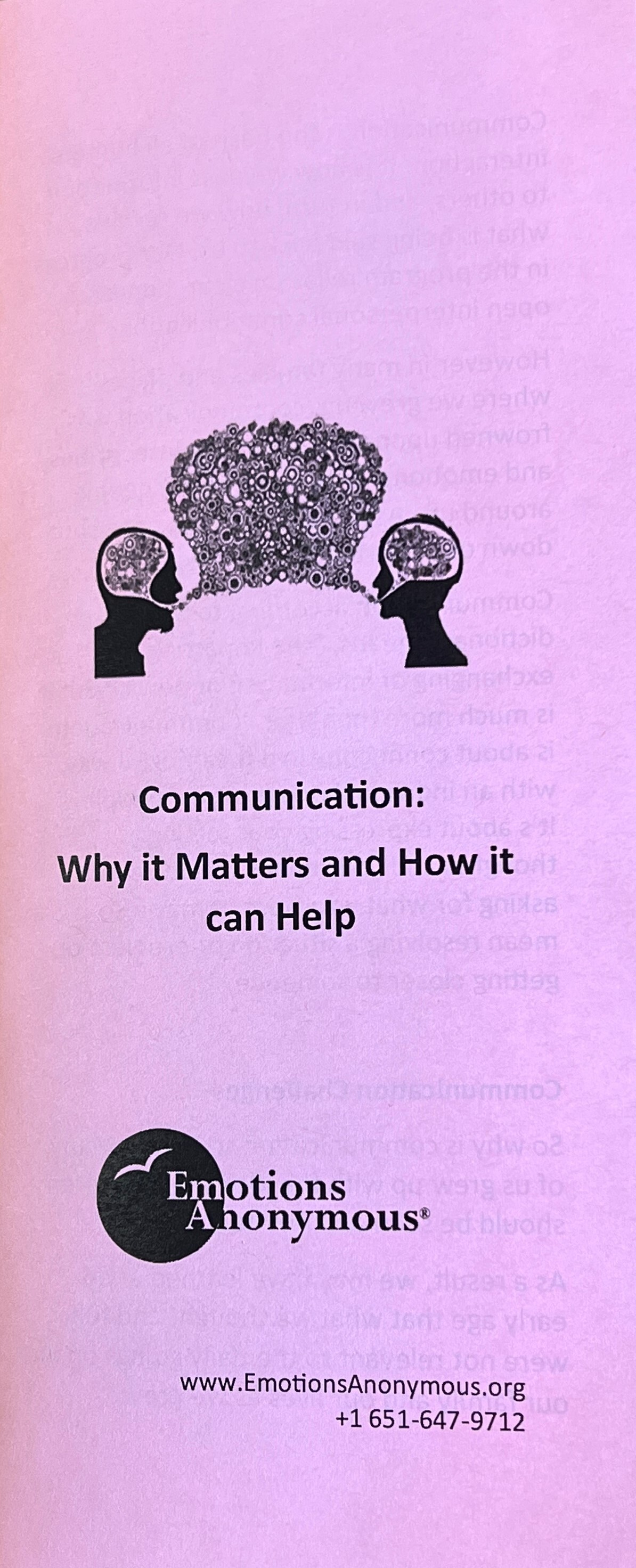 Item #105 — "Communication" Pamphlet (New in 2023)
