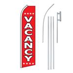 Vacancy Red Swooper/Feather Flag + Pole + Ground Spike