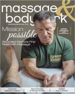 Cause featured on the cover of Massage & Bodywork Magazine: "Mission Possible: Wounded Warriors Find Relief with Massage"