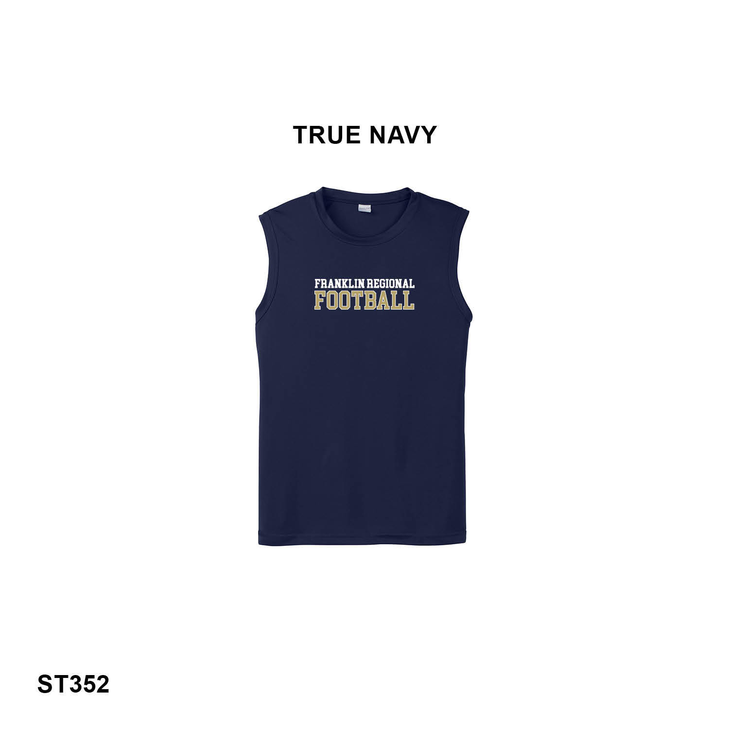 FRANKLIN REGIONAL FOOTBALL LOGO (WHITE & VEGAS) - Sport-Tek® Sleeveless PosiCharge® Competitor™ Tee