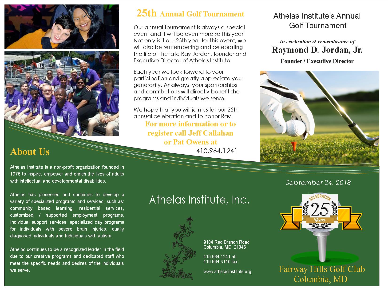 Athelas Institute’s 25th Annual Golf Tournament