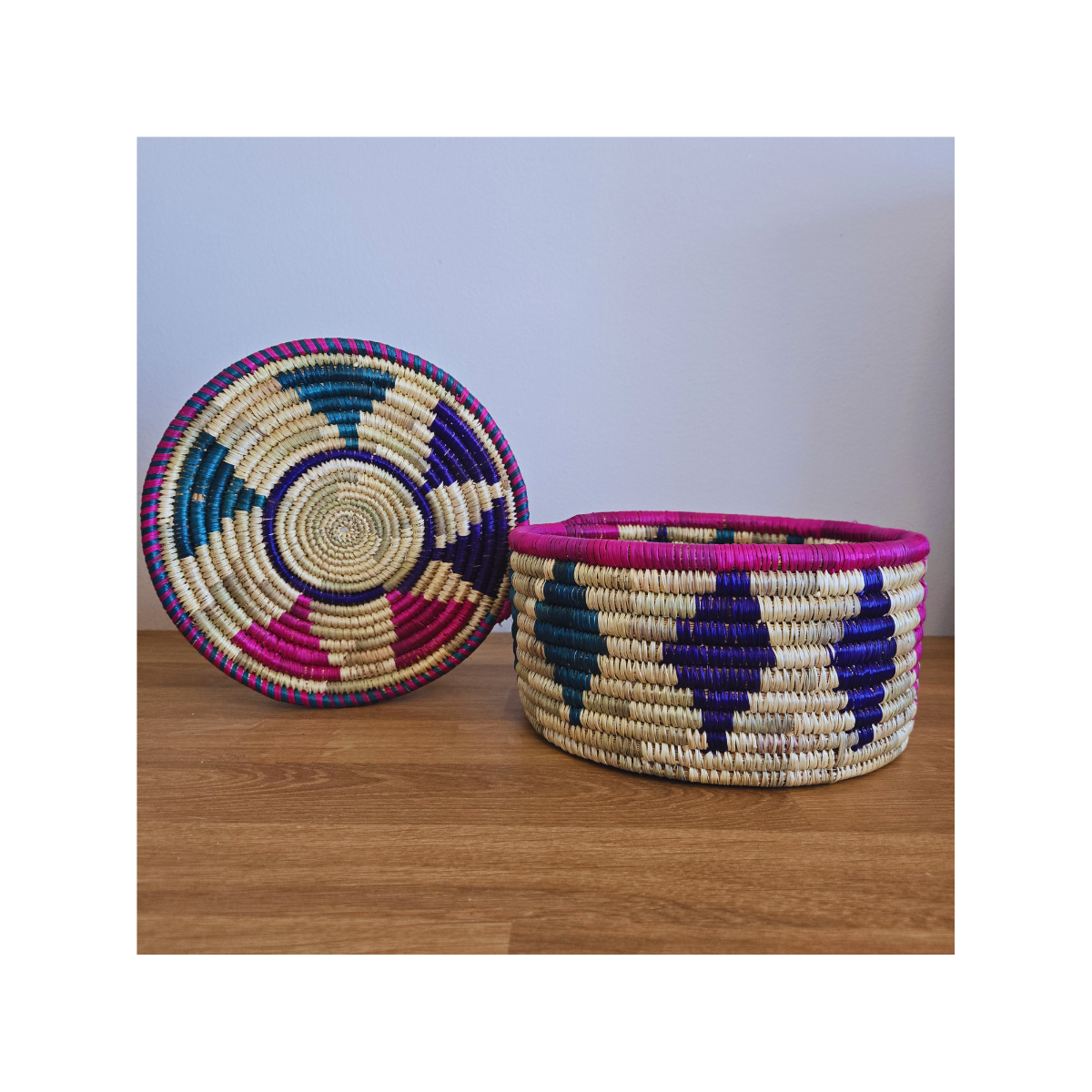 Handmade Basket - 9"x5" with Lid