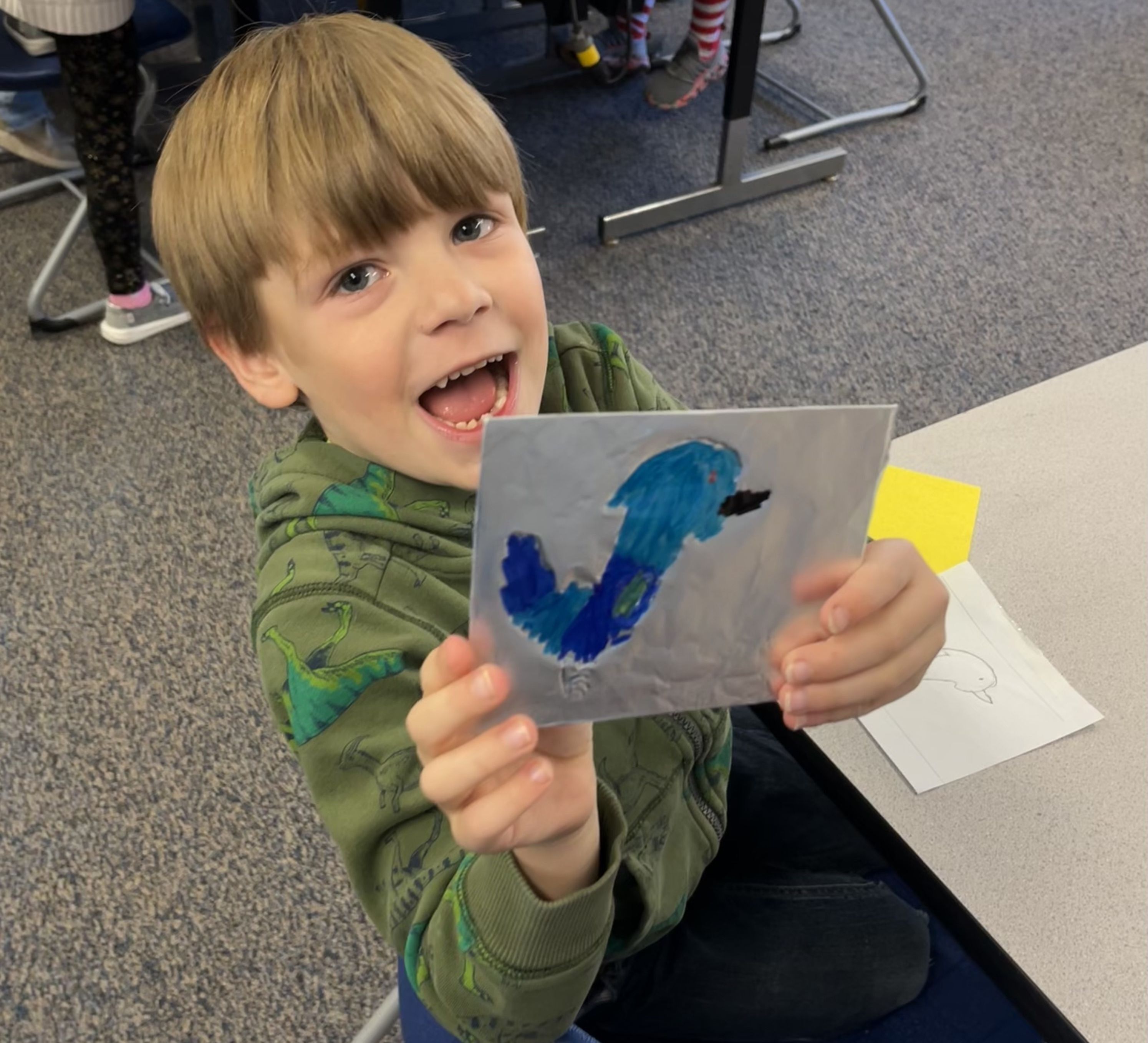 Children creating drawings