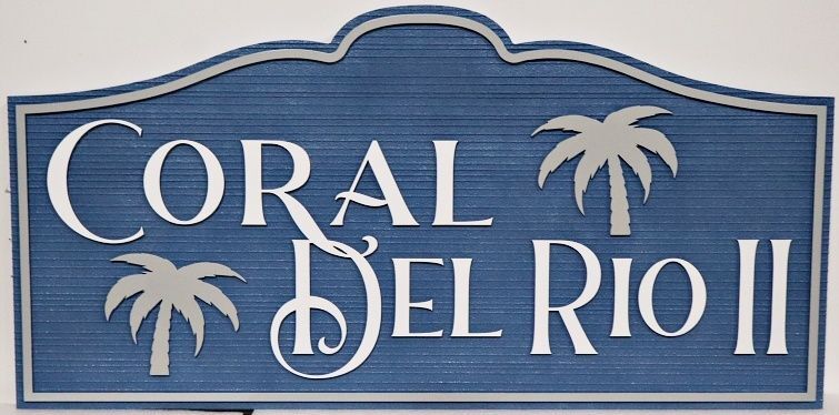 L21057 - Carved and Engraved HDU Sign for "Coral Del Rio II"